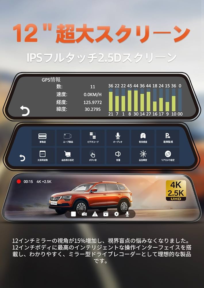 Amazon.co.jp: WOLFBOX ドライブレコーダー ミラー型 最新